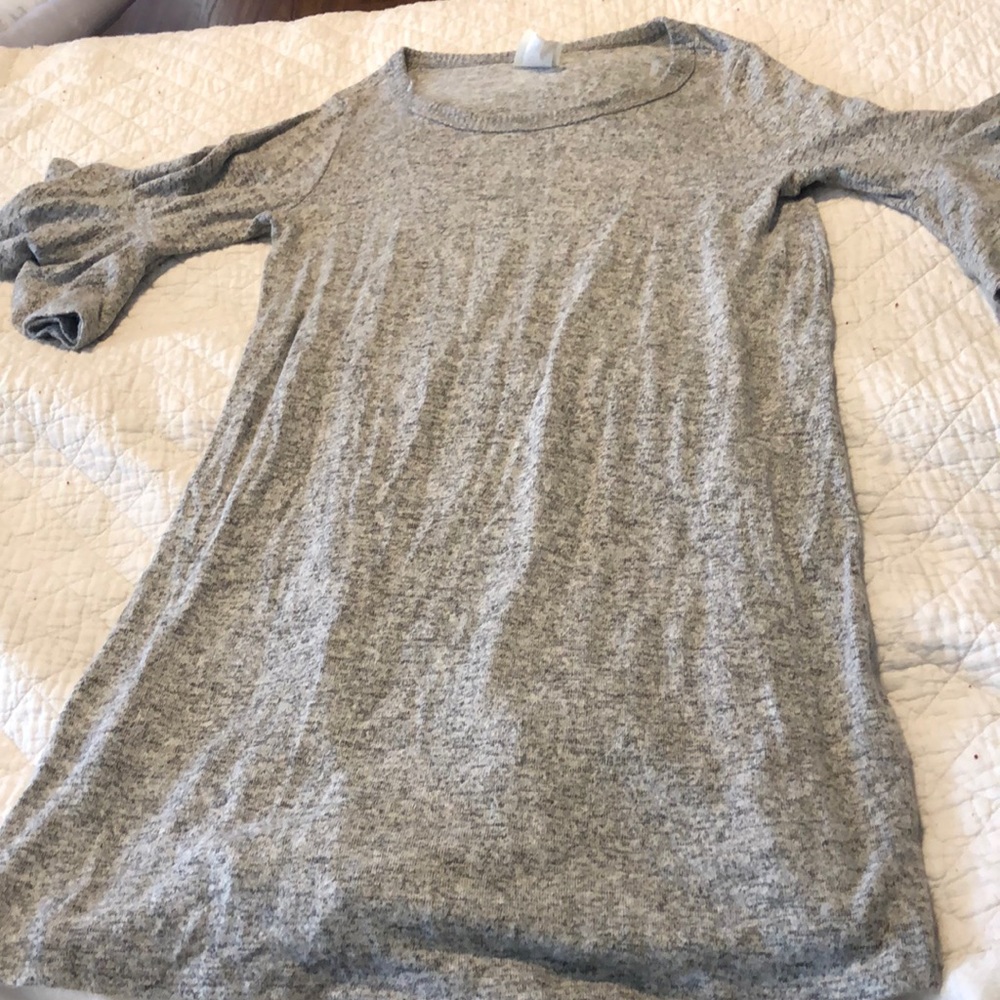 Grey Bell Sleeve Dress